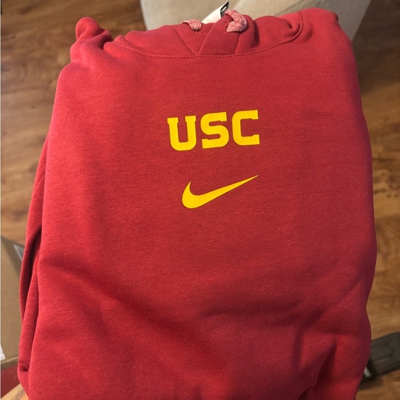 Nike USC Trojans 2024 Sideline Club Pullover Hoodie Mens XL Cardinal/Gold NWT - Picture 4 of 10